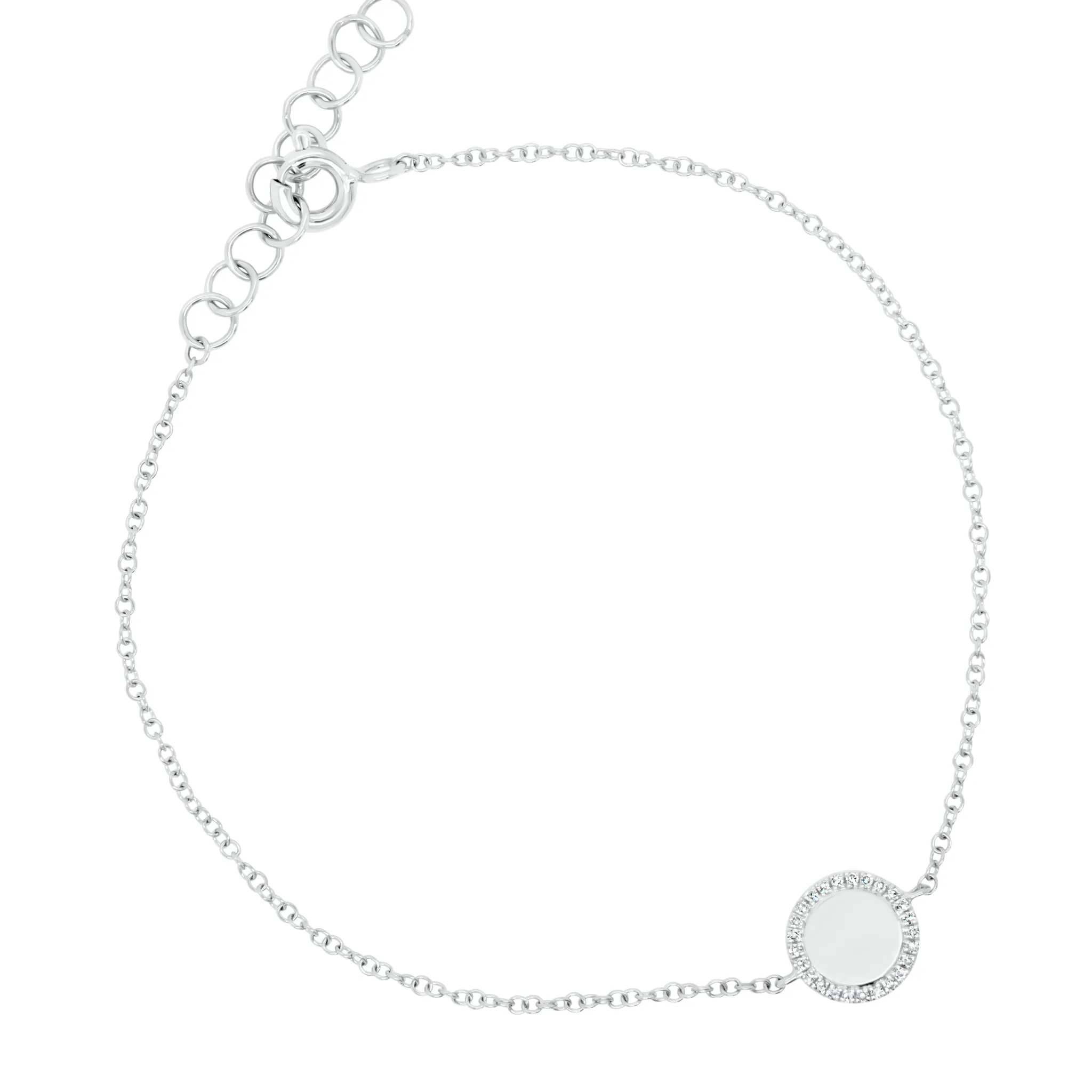 Diamond-Framed Disc Bracelet