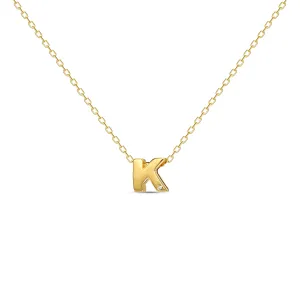 Diamond Letter Necklace "K" - 18 karat gold vermeil on sterling silver, diamond 0.01 carat