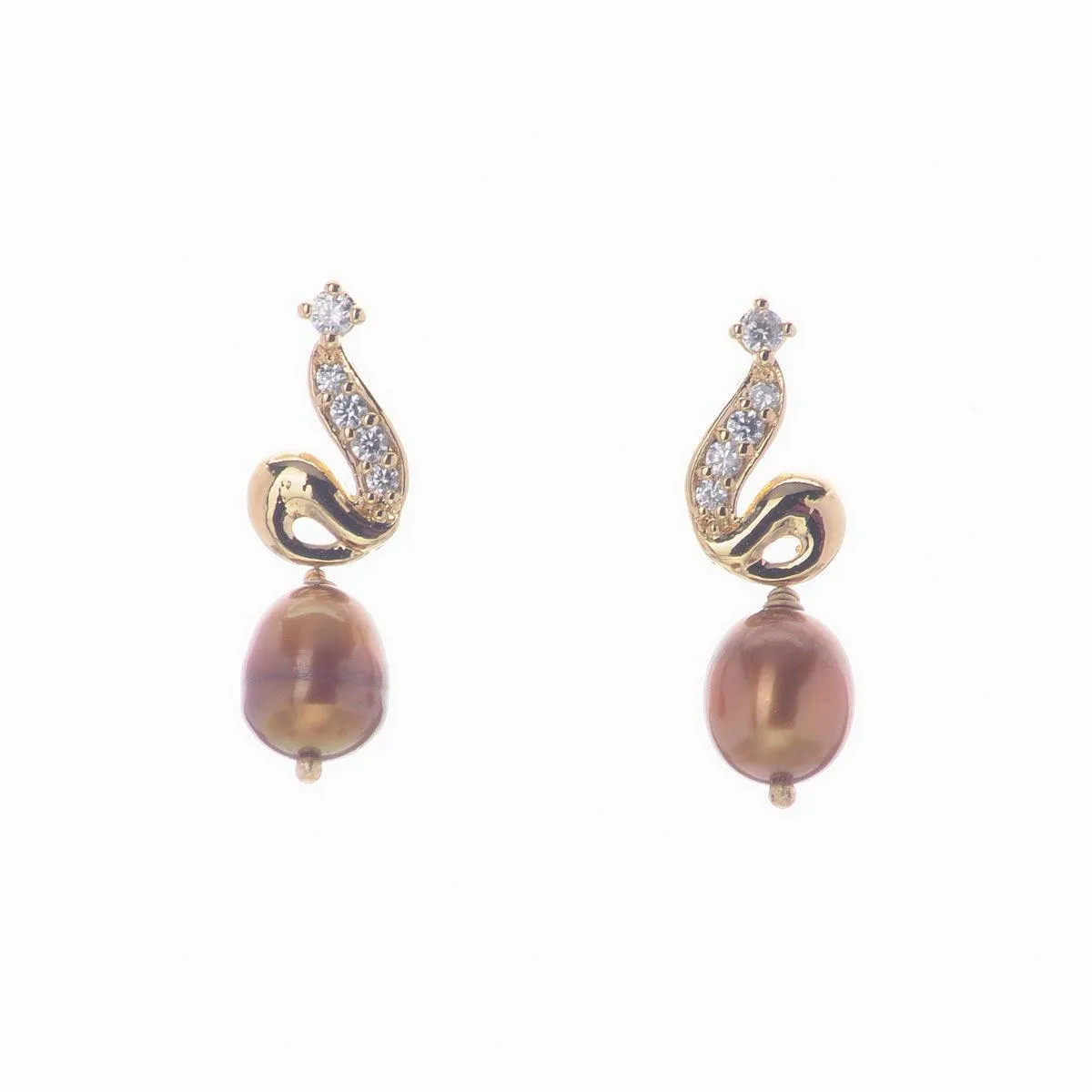 Elegant Stone Studded Pearl Earring