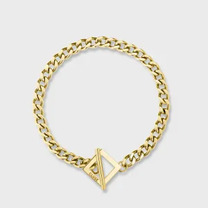 Essentielle Denim Chain Bracelet, Gold Colour