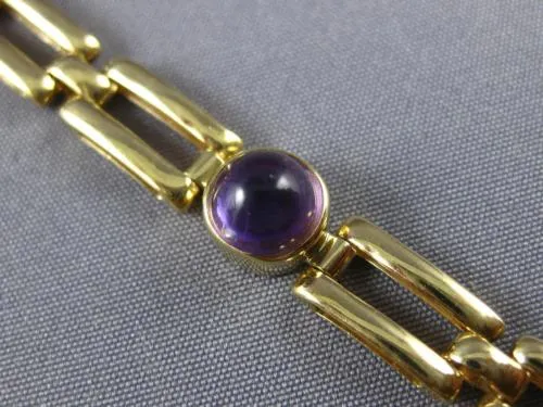 ESTATE 2.80CT AAA SAPPHIRE EMERALD & AMETHYST 14KT YELLOW GOLD BRACELET