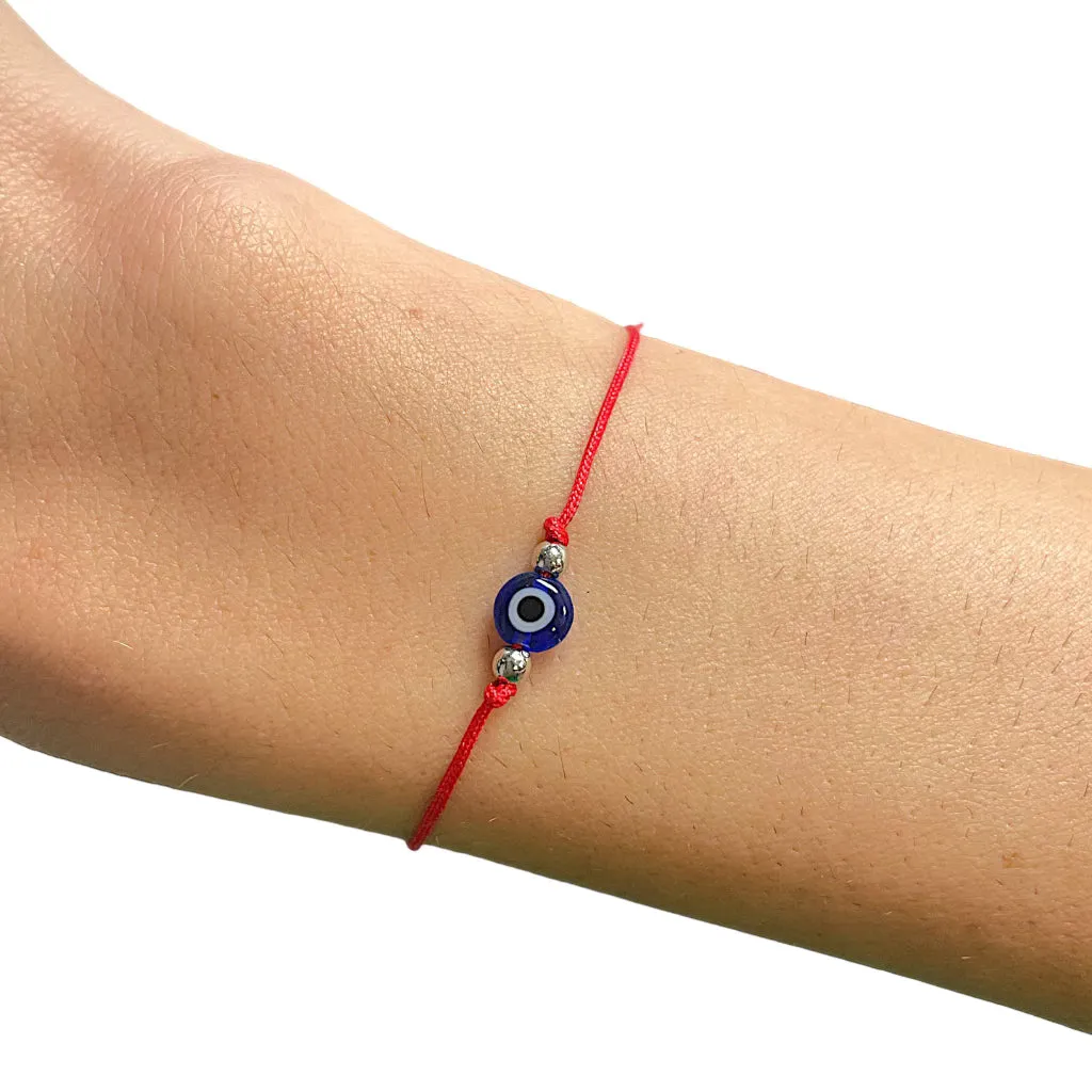 Evil Eye Wish Bracelet with Red Cord