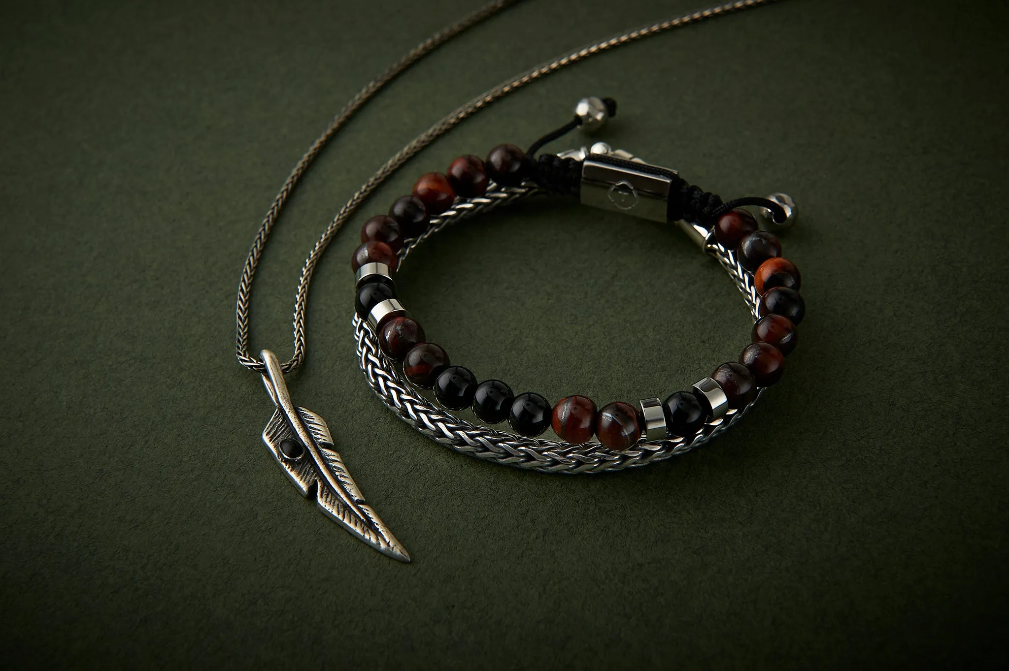 Feather &amp; Onyx Necklace