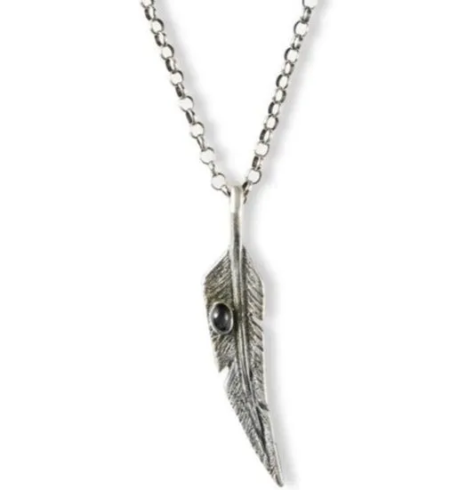 Feather &amp; Onyx Necklace