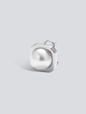 Gem Clasp Pearl Stud Earring