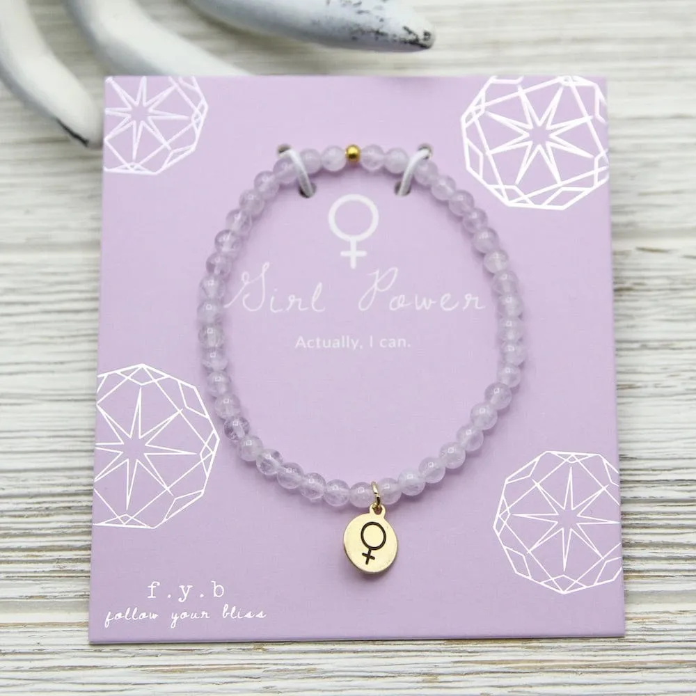 Girl Power ~ Stretchy Lilac Amethyst Bracelet