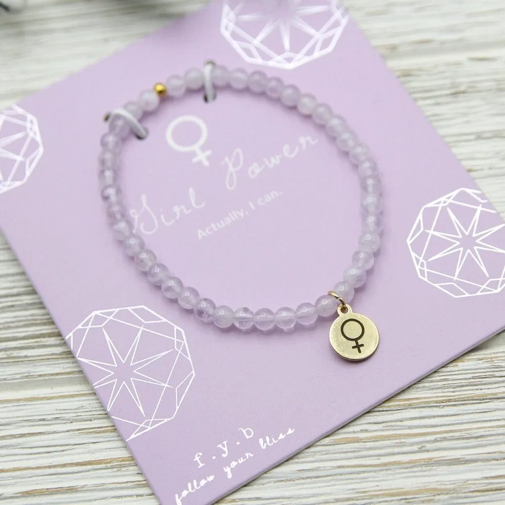 Girl Power ~ Stretchy Lilac Amethyst Bracelet