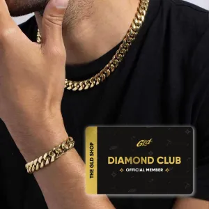 GLD Signature Cuban Chain   Bracelet Bundle with Diamond Club Card