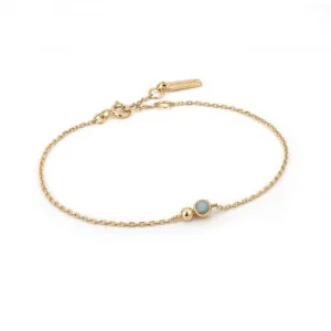 Gold Orb Amazonite Chain Bracelet B045-01G-AM