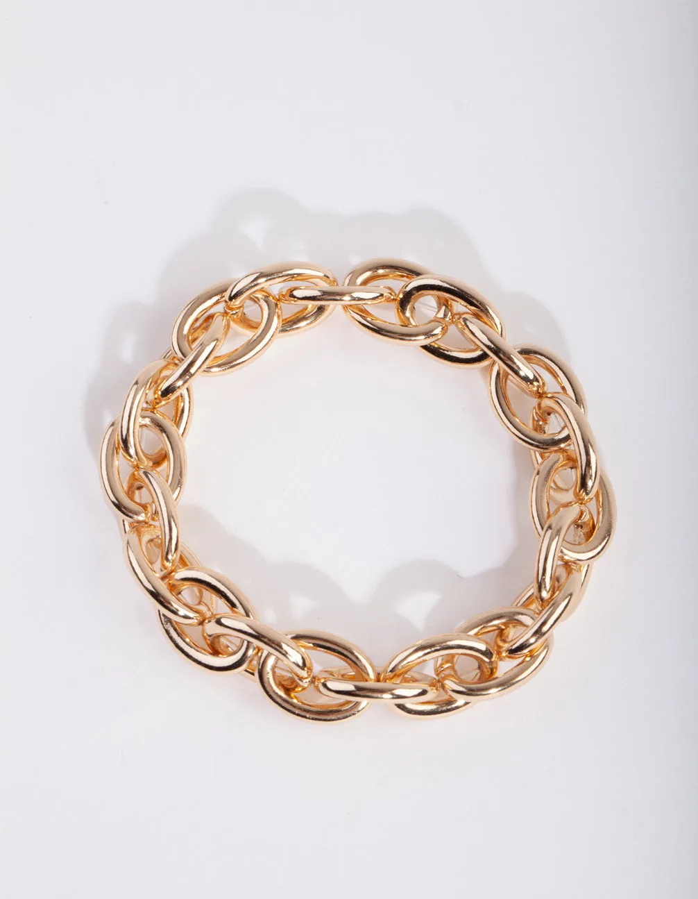 Gold Oval Link Chain Bracelet