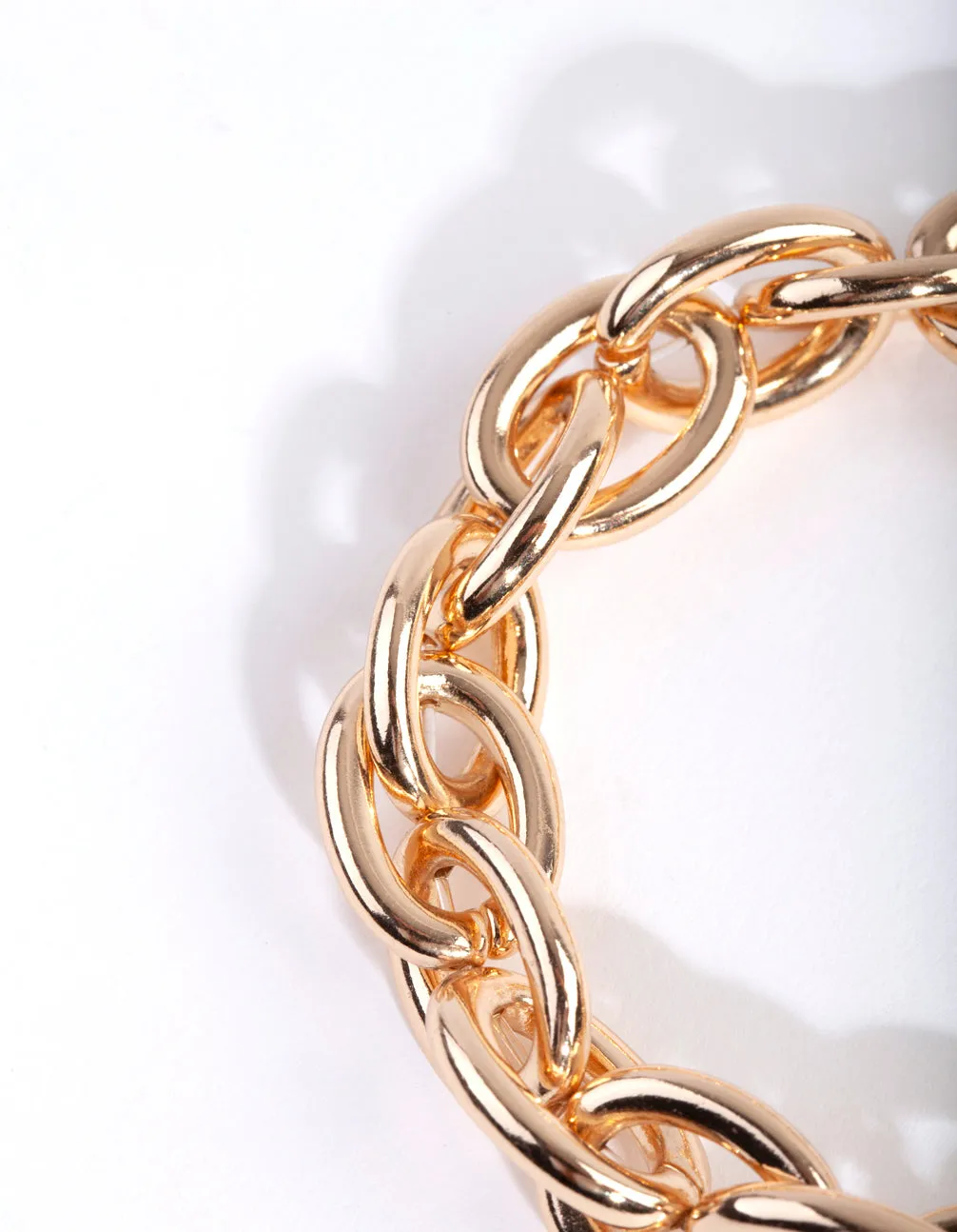 Gold Oval Link Chain Bracelet