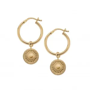 Gold Sun Catcher Hoop Earrings GEH3199