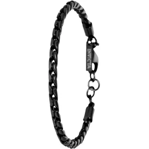 Invicta Men's Bracelet - Elements Black Stainless Steel Hook Buckle Clasp | 39615