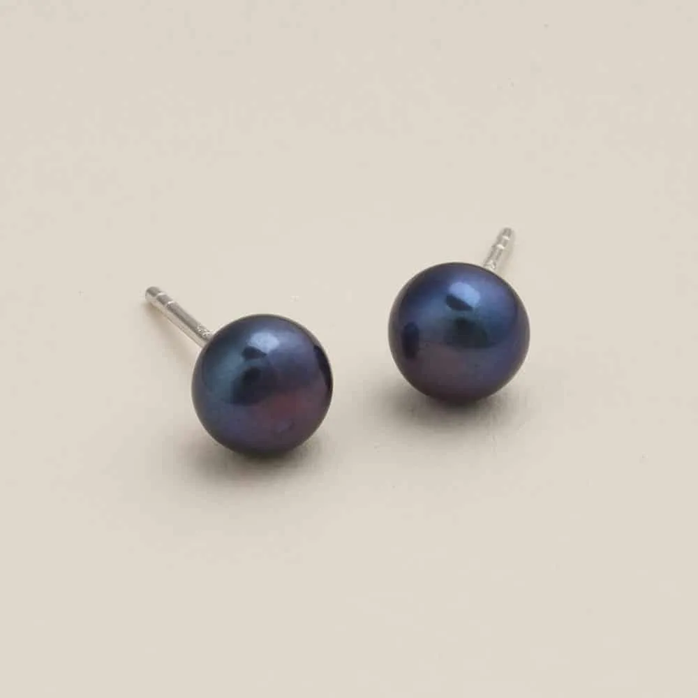 Jersey Pearl 7mm Signature Peacock Freshwater Pearl Stud Earrings 916158