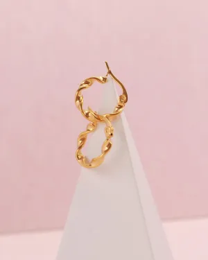 Josephine Gold Small Twist Hoop Earrings