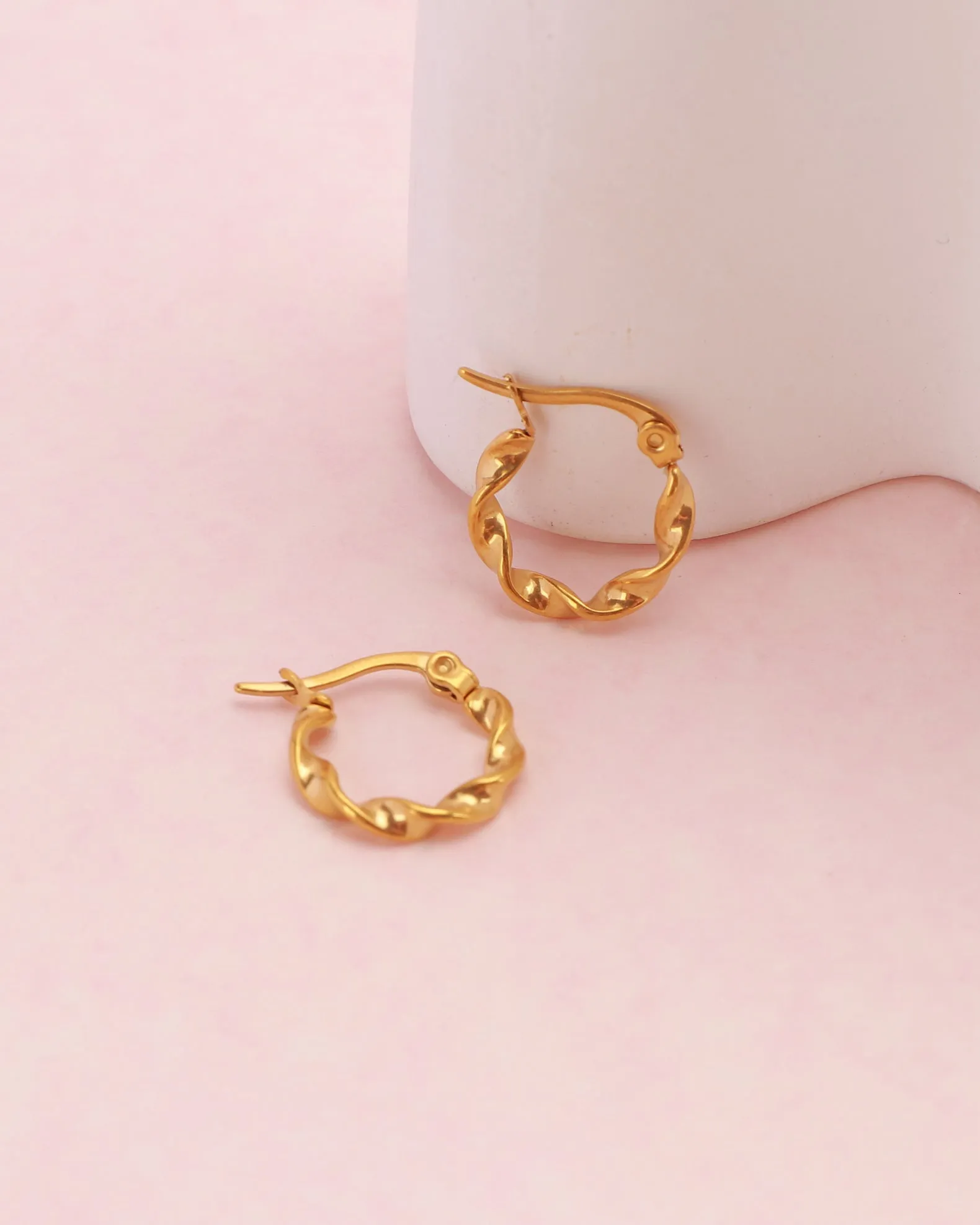 Josephine Gold Small Twist Hoop Earrings