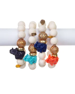 Joy Bracelet (White Lava Elephant Bracelet)