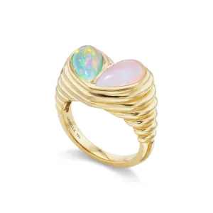 Jumbo Sweetheart Ring Ethiopian Opal & Pink Opal