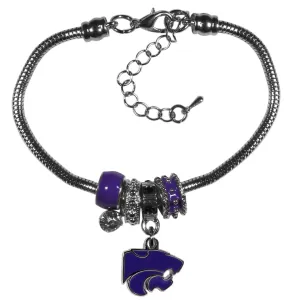 Kansas St. Wildcats Euro Bead Bracelet