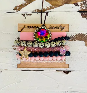 Large Arm Candy Stack- Waves of Pink