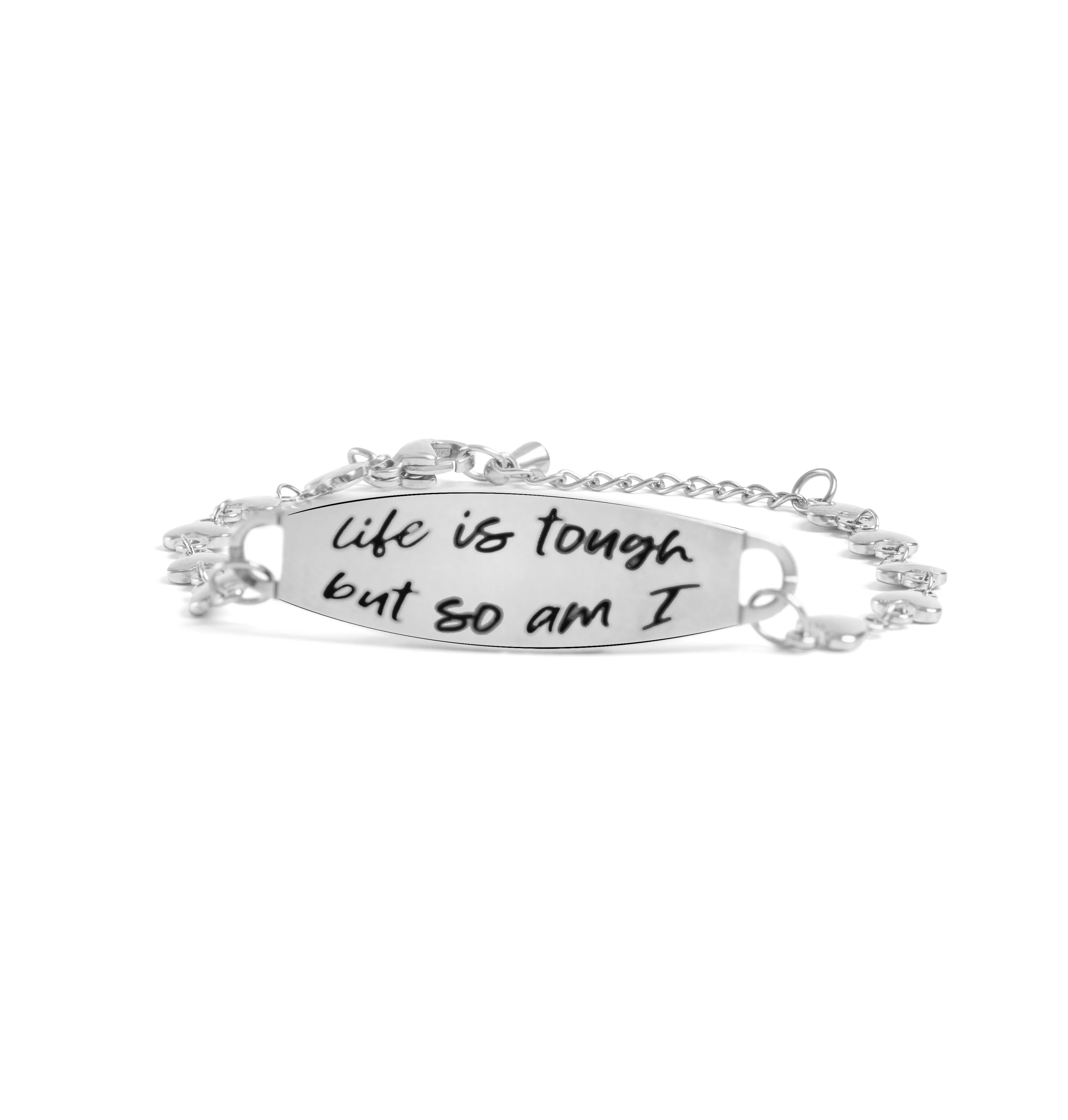 Life is Tough Bar Heart Bracelet