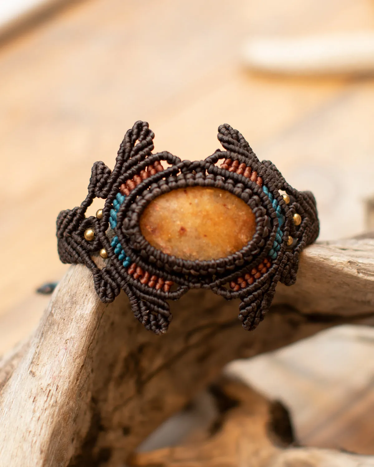 MACRAME TRIBAL BRACELET AMBER