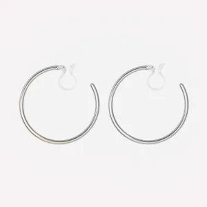 MEDIUM HOOP CLIP-ON EARRINGS IN SILVER