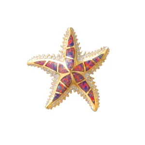 Medium Spikey Starfish Pendant, Sterling