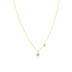 Meira T necklace n14608 yellow gold dainty diamond star