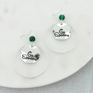 Michigan State Slogan Disc Earrings