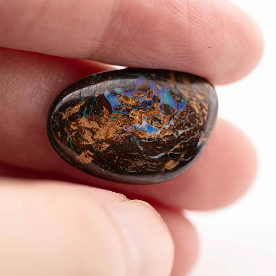 Natural Australian Boulder Opal Loose Gemstone Blue& Green& Purple