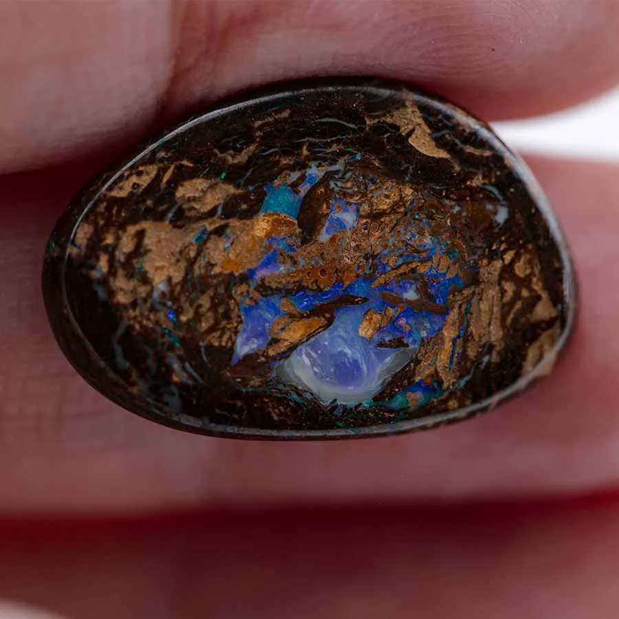 Natural Australian Boulder Opal Loose Gemstone Blue& Green& Purple