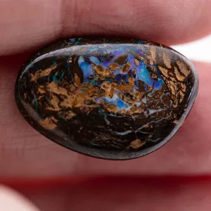 Natural Australian Boulder Opal Loose Gemstone Blue& Green& Purple