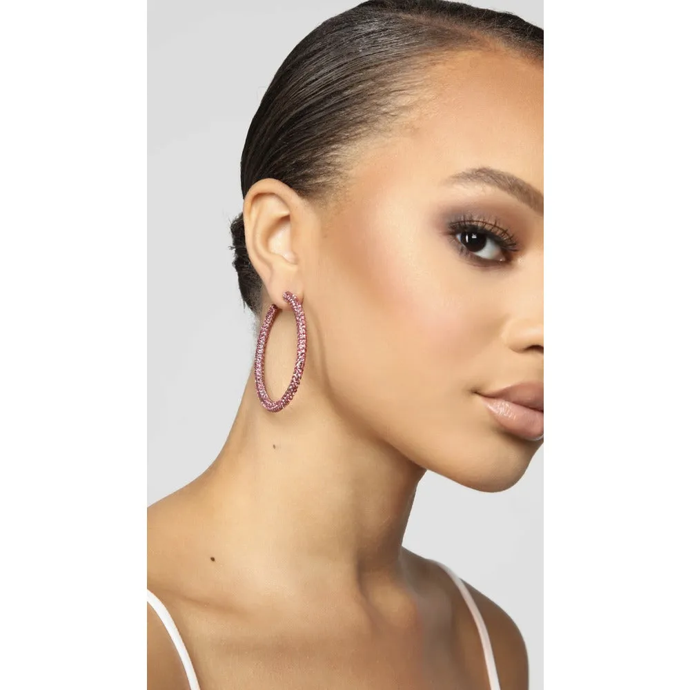 Oceanic Rhinestone Hoop Earrings