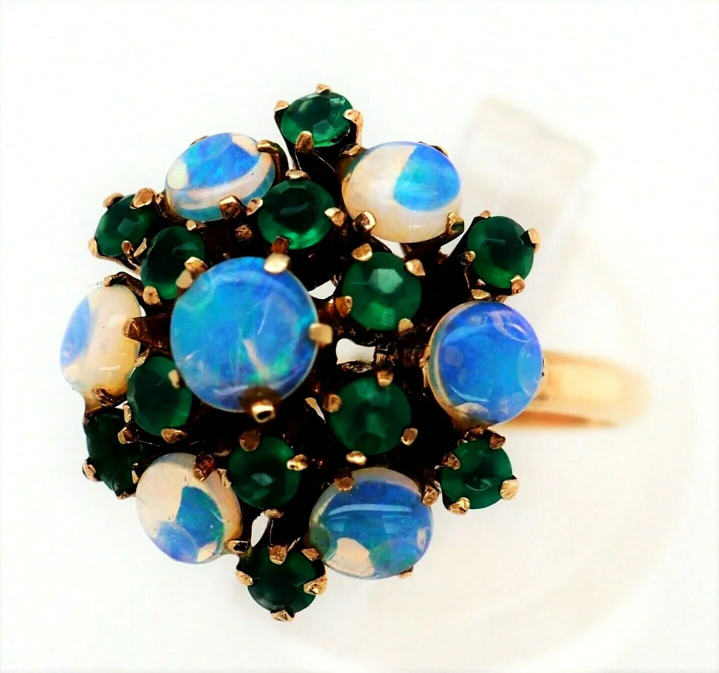 Opal & Paste 14ct Yellow Gold Dress Ring - Fine Statement Jewellery