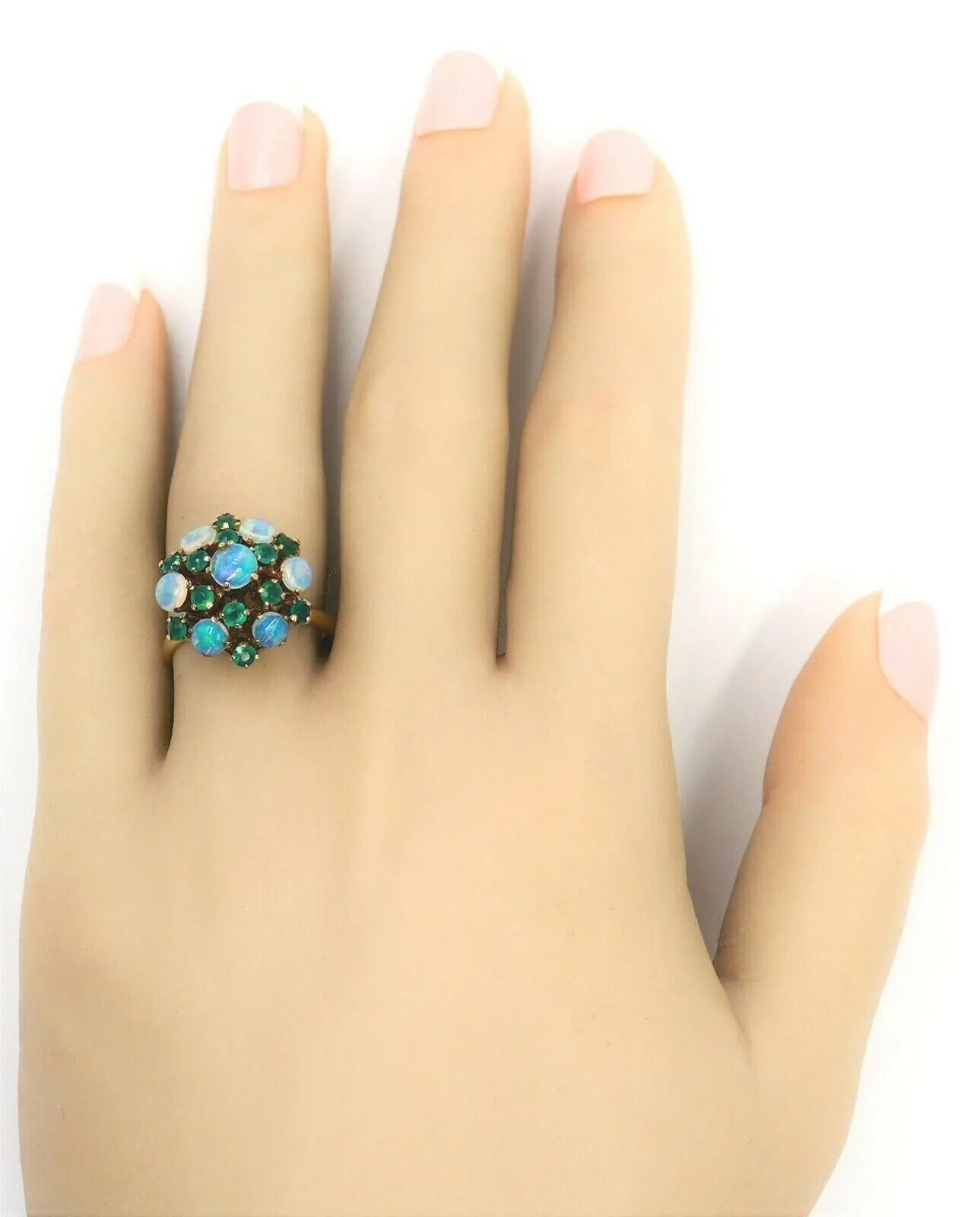 Opal & Paste 14ct Yellow Gold Dress Ring - Fine Statement Jewellery