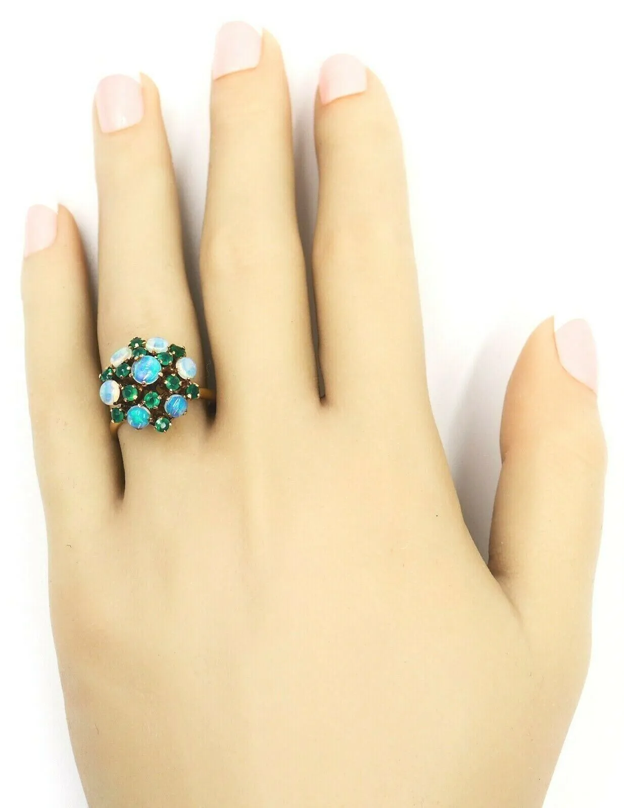 Opal & Paste 14ct Yellow Gold Dress Ring - Fine Statement Jewellery