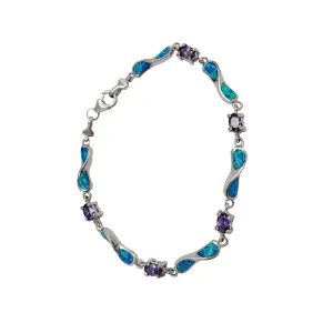 Opal Twist Amethyst Bracelet (Silver)