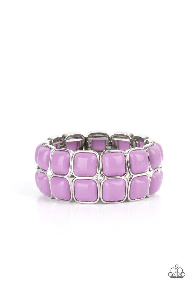 Paparazzi Bracelet ~ Double The DIVA-ttitude - Purple