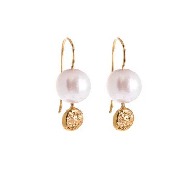 Pearl & Gold Drop Earrings