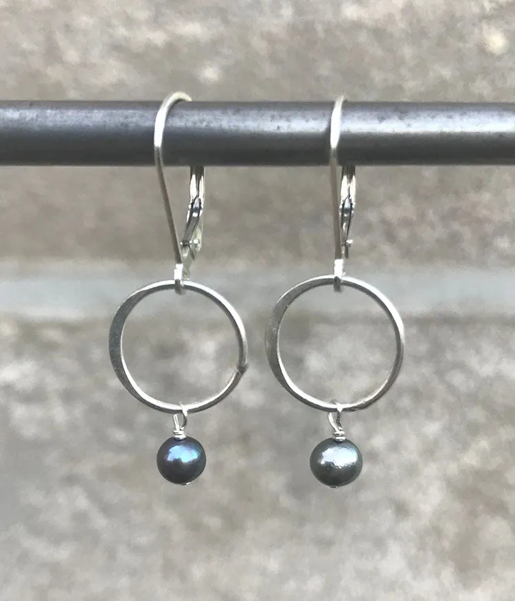 Pearl Circle Earrings