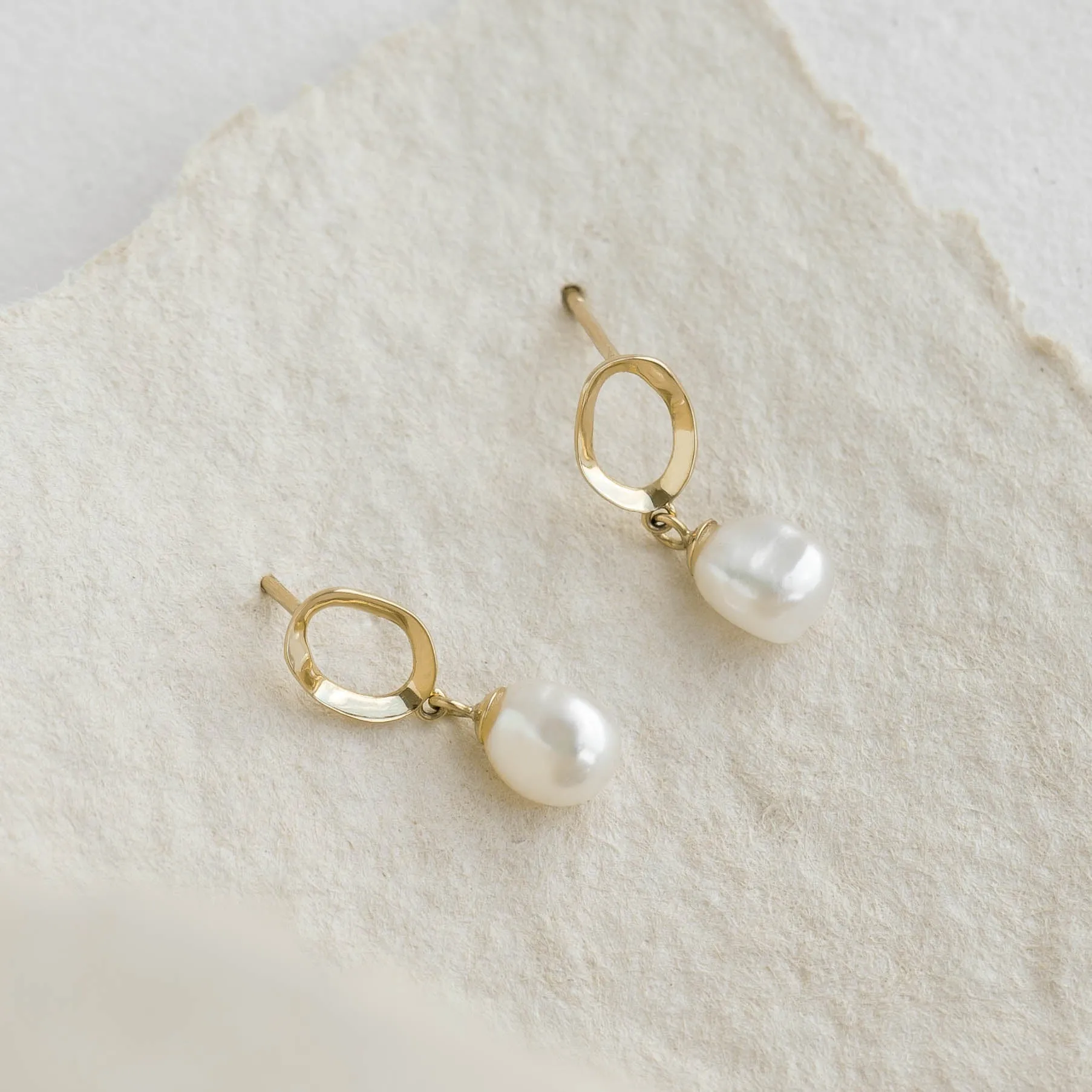 Pearl Drop Earrings 14k Gold - Marlowe