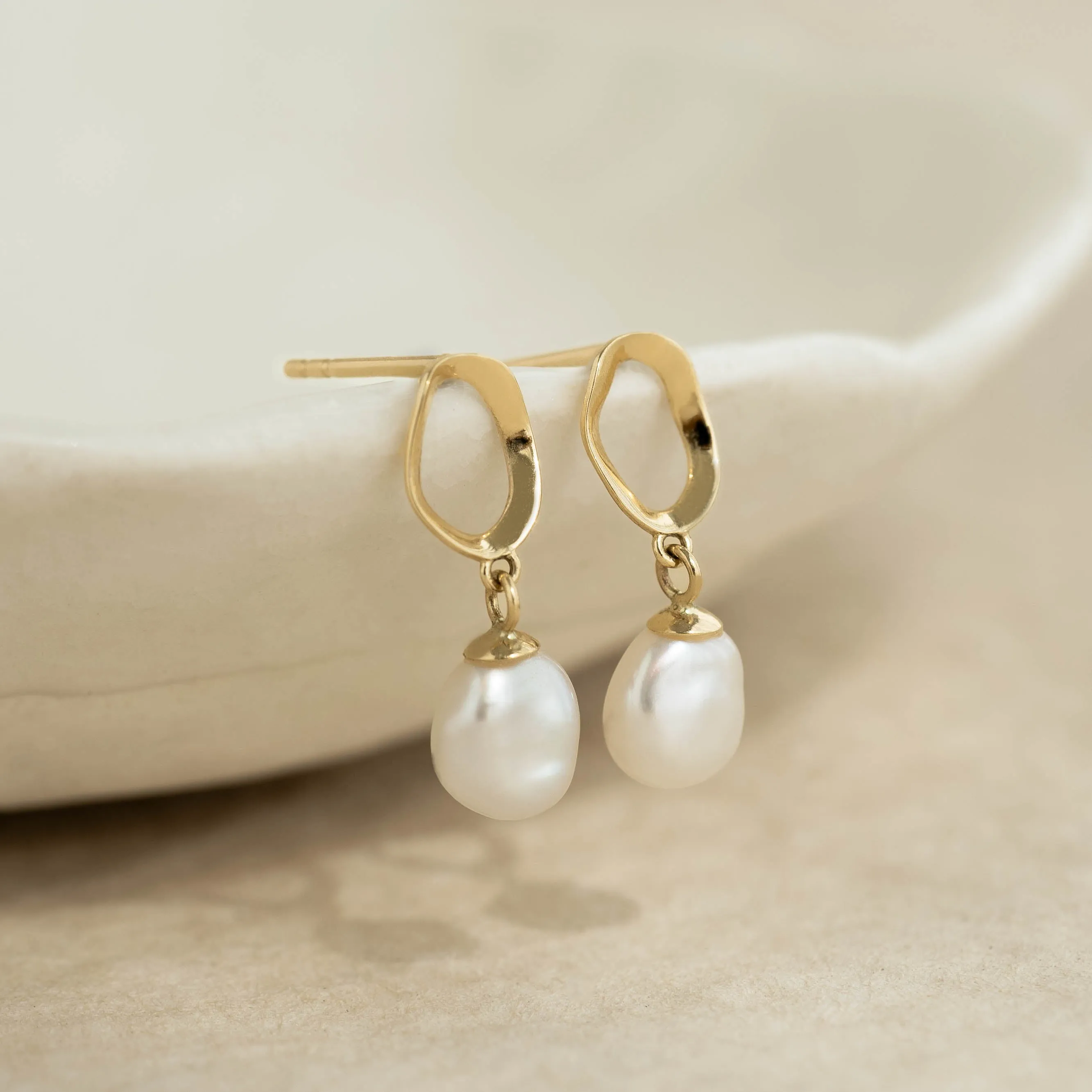 Pearl Drop Earrings 14k Gold - Marlowe