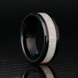 Pearl White Opal Glowstone Ring