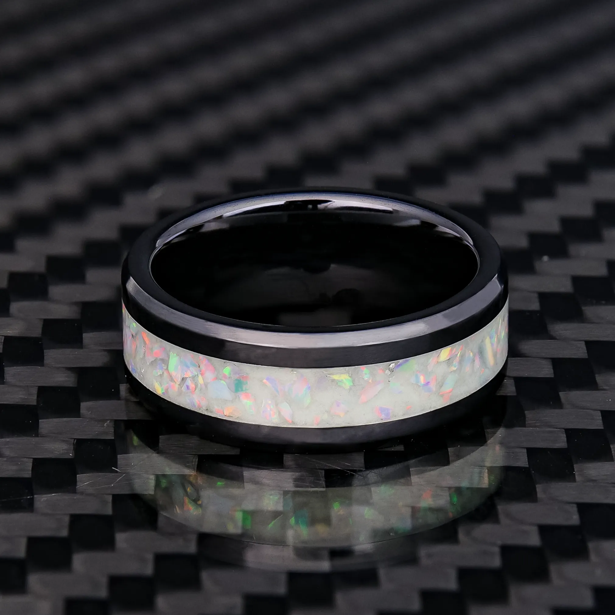 Pearl White Opal Glowstone Ring