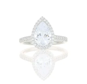 Platinum Diamond Accented Marquise Halo Engagement Ring Semi-Mount