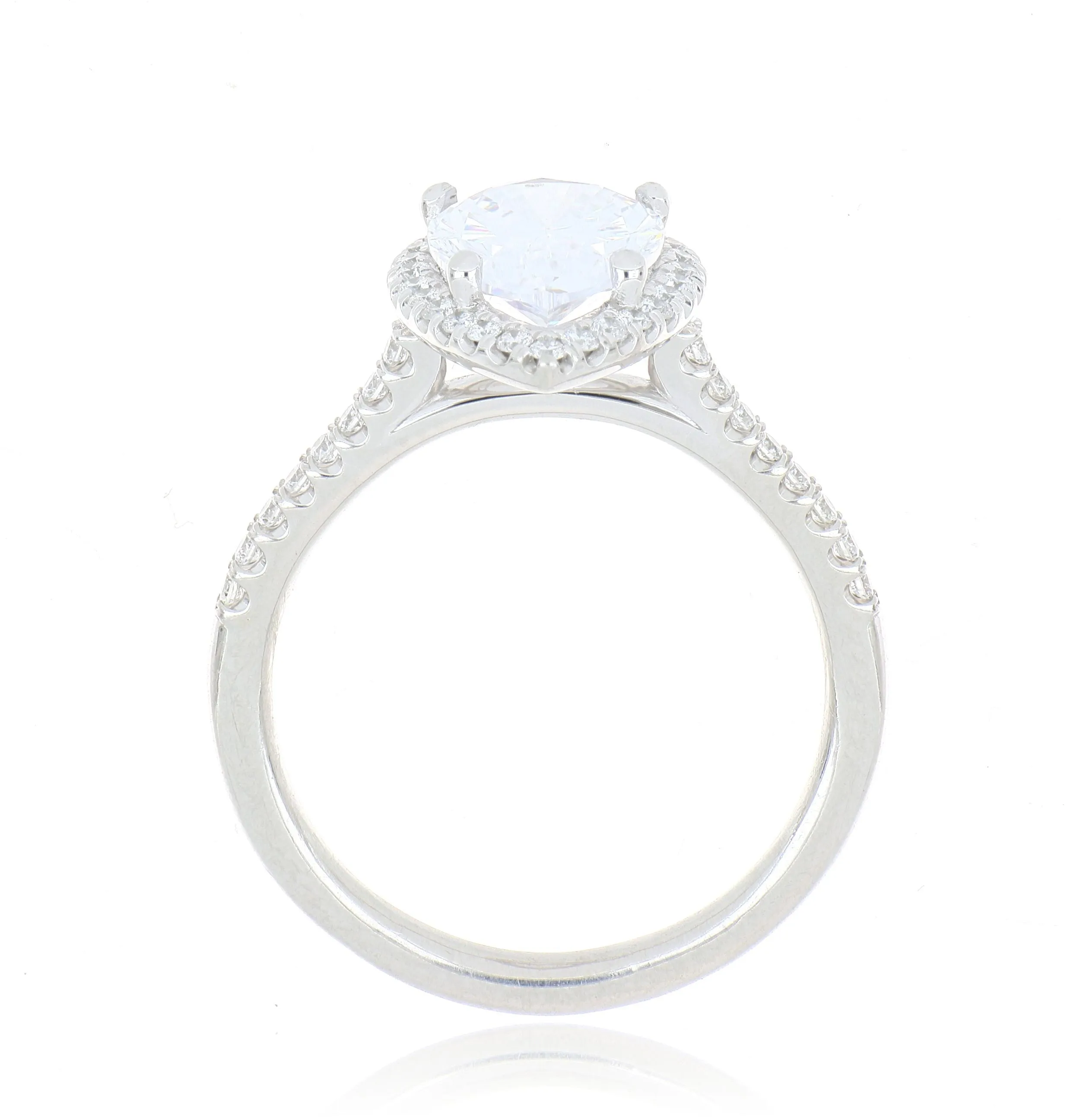 Platinum Diamond Accented Marquise Halo Engagement Ring Semi-Mount