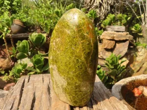 Polished Large Green Opal Standing Free Form x 1 From Madagascar