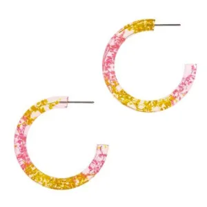 Pressed Flower Hoop Earrings