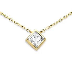 Princess Cut Diamond Necklace